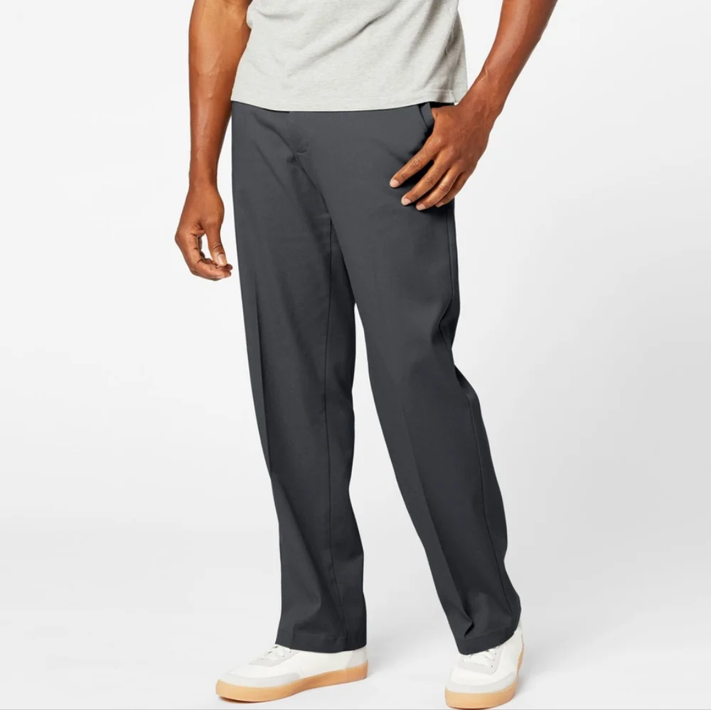 Dockers Premium Men's Gray Pleated Cuffed Dress Pants Size 36X29 - Picture 1 of 12